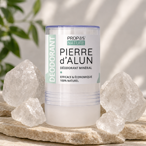 Déodorant pierre d'alun 100% naturel 115 g- Fabriqué en France