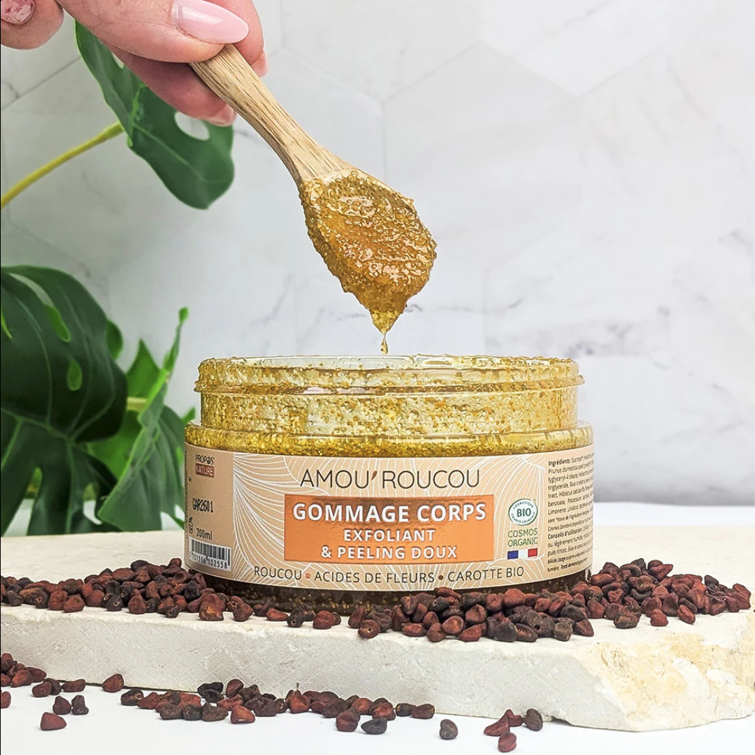 Gommage Corps Bio Amou'Roucou - Exfoliant & Peeling - Roucou, Acides de Fleurs & Carotte - 200ml