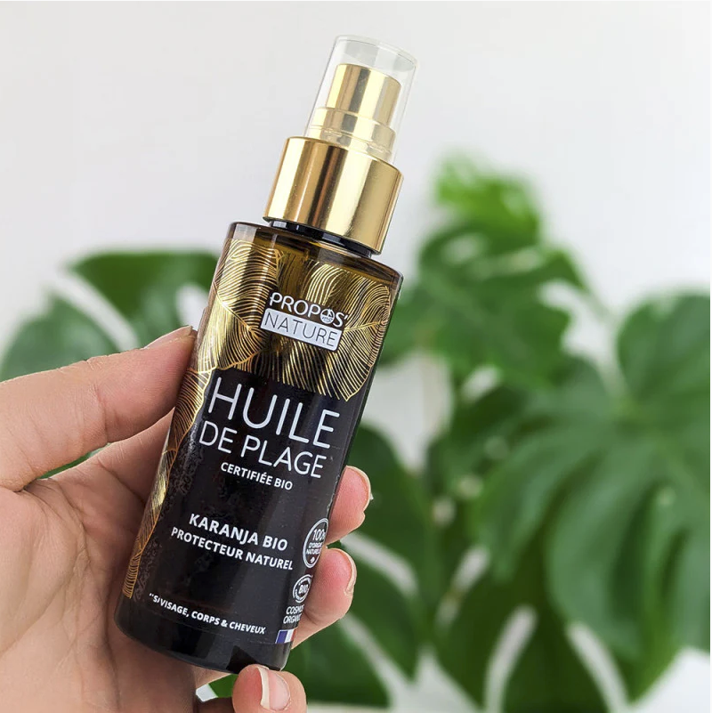 Huile de Plage Bio au Karanja - Huile Sèche Nourrissante & Sublimatrice de Bronzage - 75ml