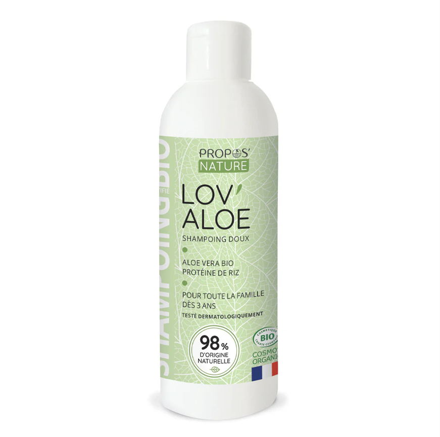 Shampoing Bio Lov'Aloe - Hydratant & Nettoyant - Aloe Vera & Protéines de Riz - 200ml