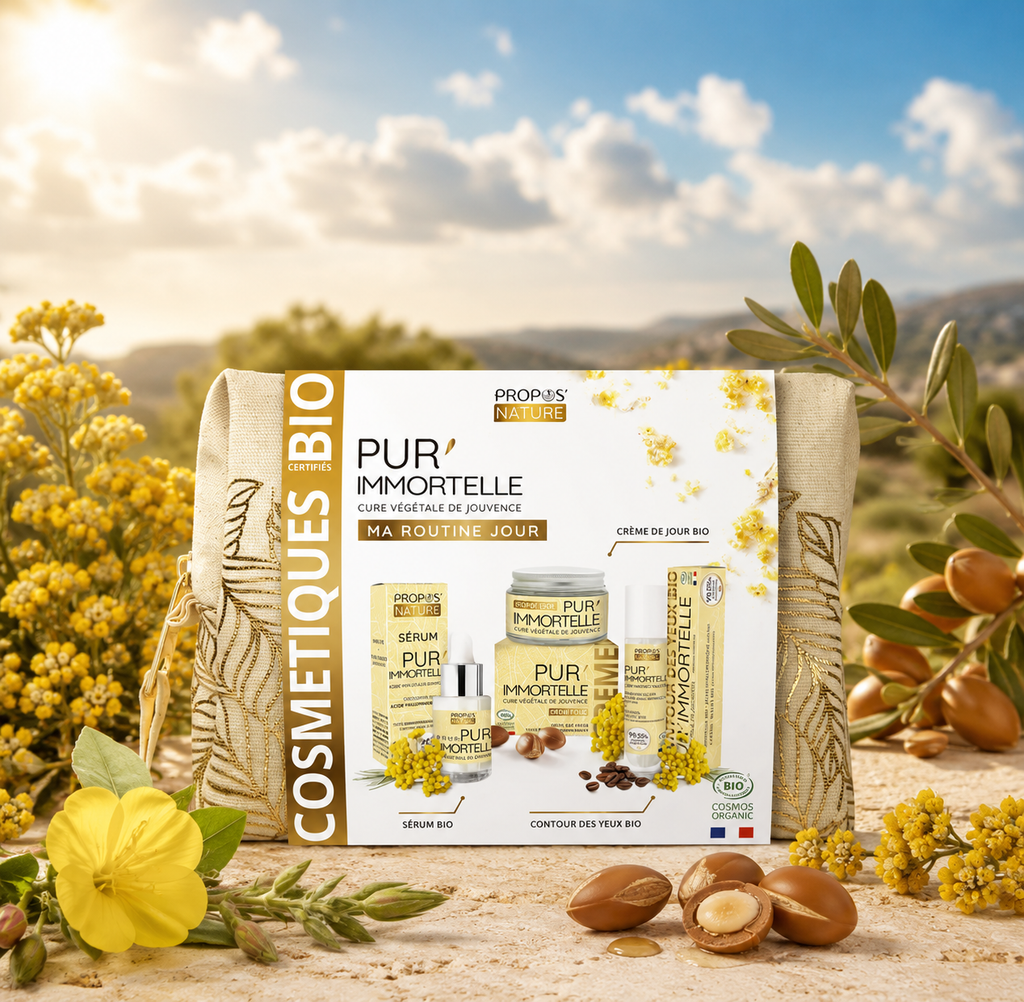 Beauty case Routine giorno Pur'Immortelle 3 cure BIO - Fabbricato in Francia