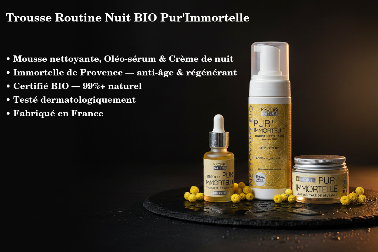 Beauty case Routine notte Pur'Immortelle 3 cure BIO - Fabbricato in Francia