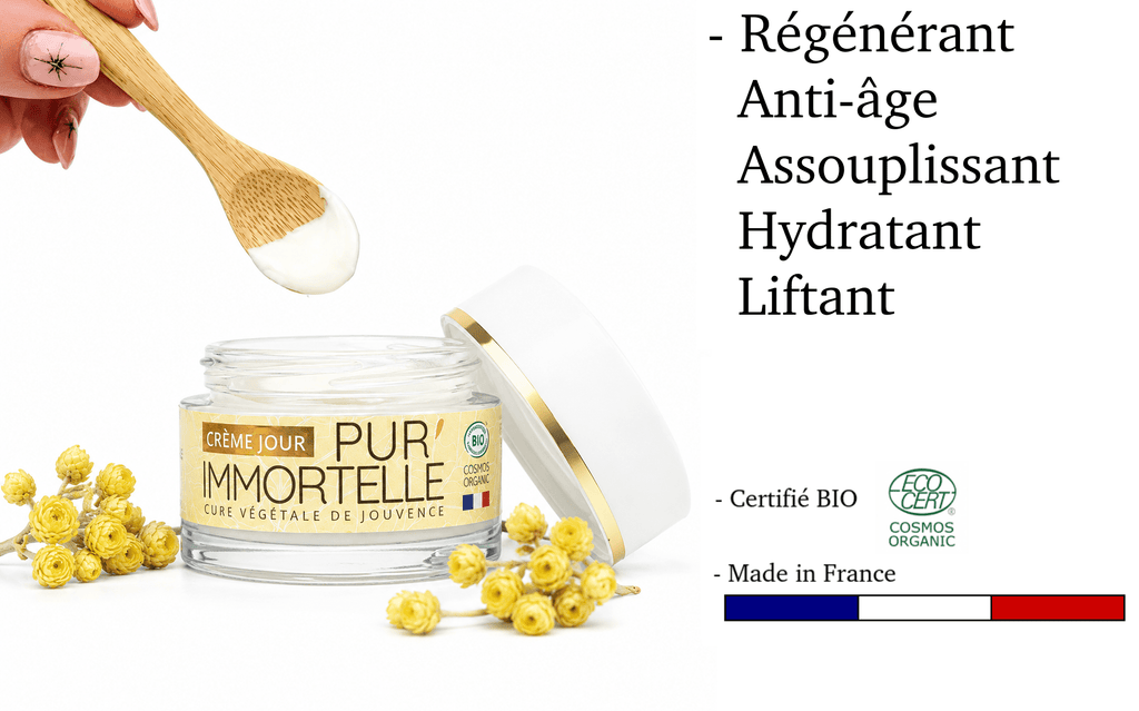Crème de jour régénérante Pur'Immortelle BIO 50 ml - Fabriqué en France - Soin visage BIO fabriqué en France - D.Crouzet