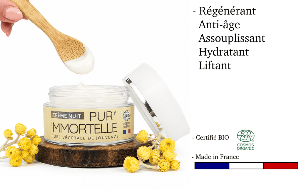 Crème de nuit régénérante intense Pur'Immortelle BIO 50 ml - Fabriqué en France - Soin visage BIO fabriqué en France - D.Crouzet