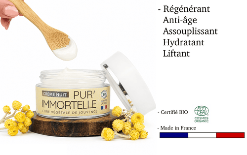 Crème de nuit régénérante intense Pur'Immortelle BIO 50 ml - Fabriqué en France - Soin visage BIO fabriqué en France - D.Crouzet