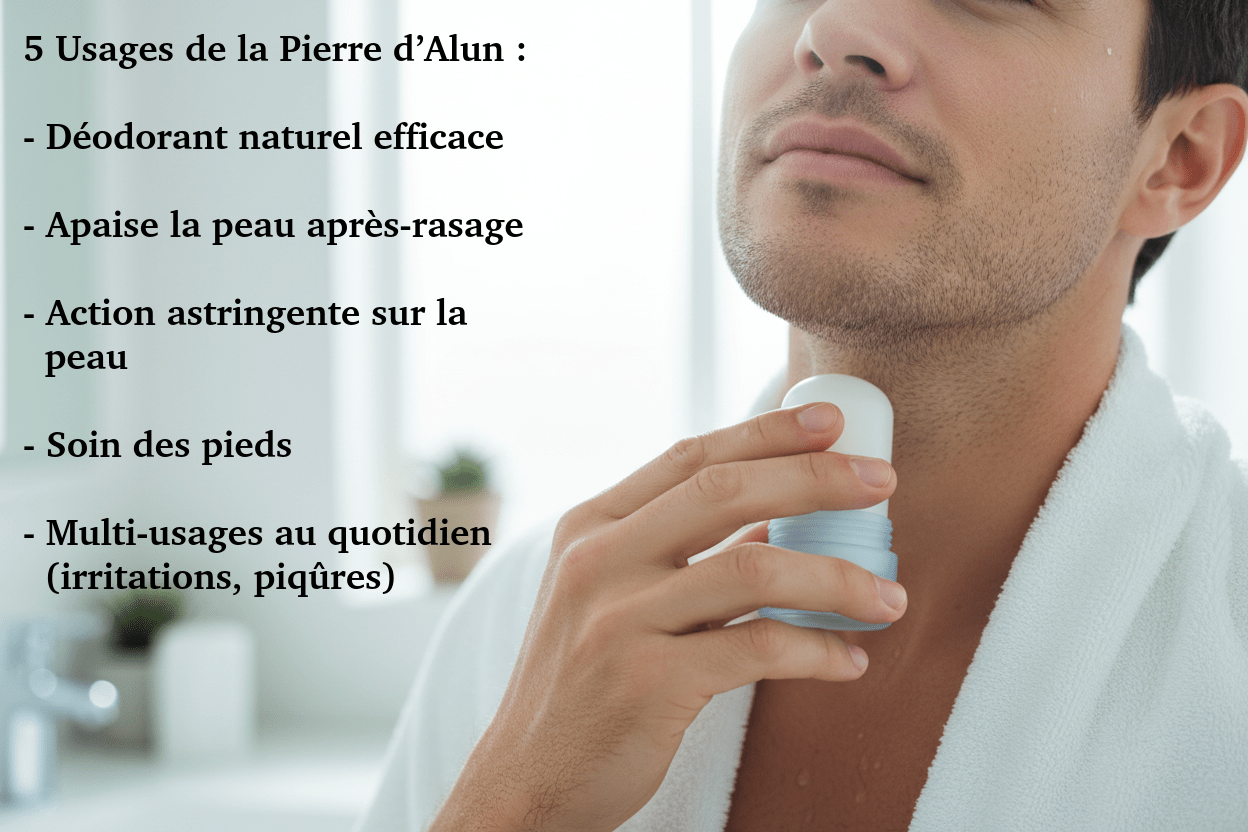 Déodorant pierre d'alun 100% naturel 115 g- Fabriqué en France - Soin Corps BIO fabriqué en France - D.Crouzet