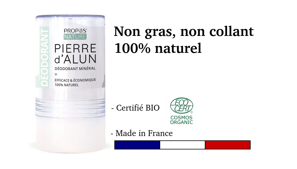 Déodorant pierre d'alun 100% naturel 115 g- Fabriqué en France - Soin Corps BIO fabriqué en France - D.Crouzet