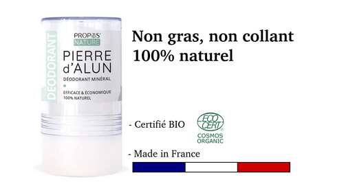 Déodorant pierre d'alun 100% naturel 115 g- Fabriqué en France - Soin Corps BIO fabriqué en France - D.Crouzet