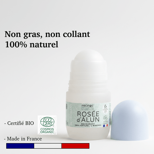 Déodorant pierre d'alun naturelle ROLL-ON BIO 50 ml - Fabriqué en France - Soin Corps BIO fabriqué en France - D.Crouzet