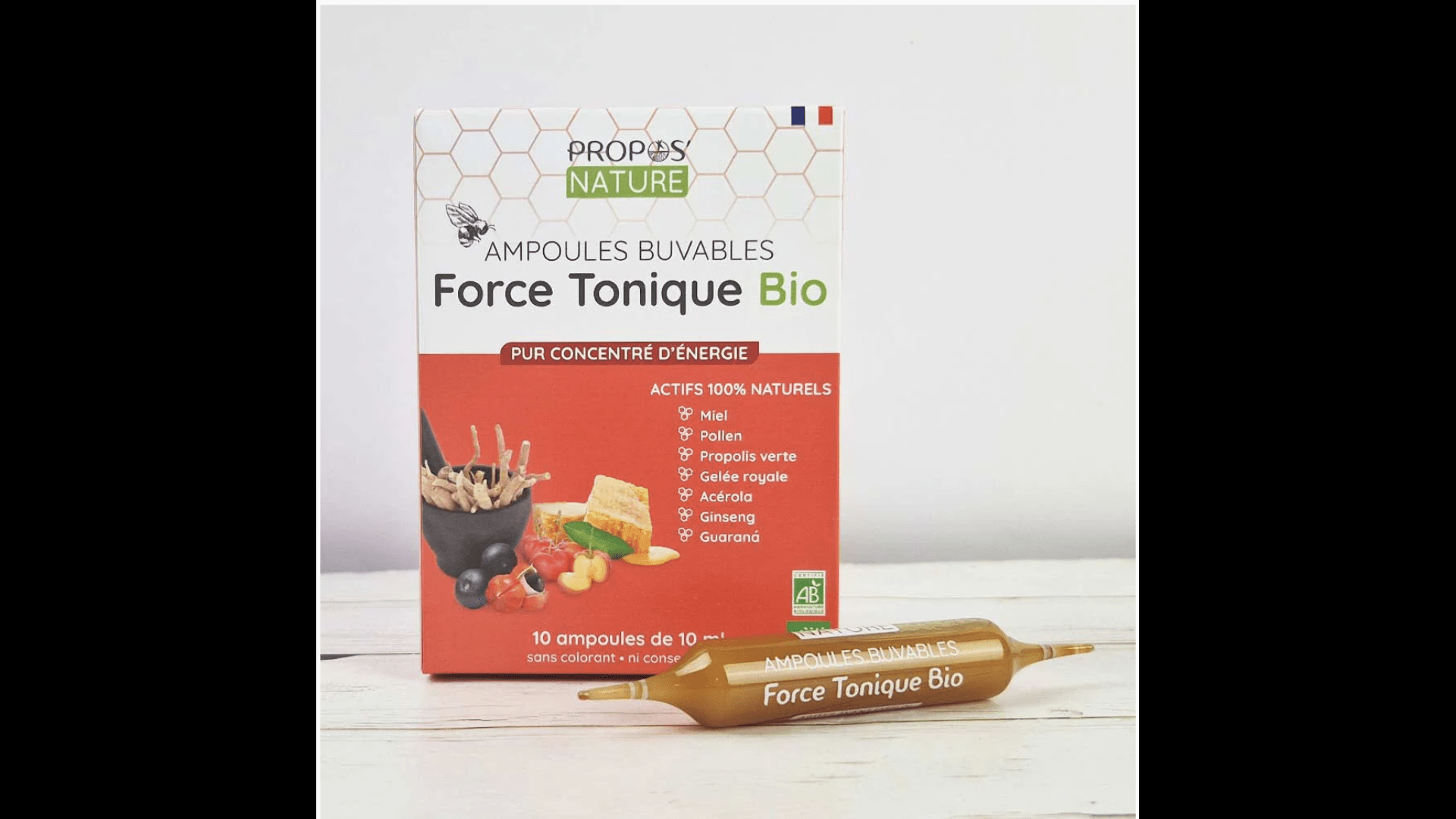 Force tonique ampoules buvables 10x10 ml BIO - Complément alimentaire BIO fabriqué en France - D.Crouzet