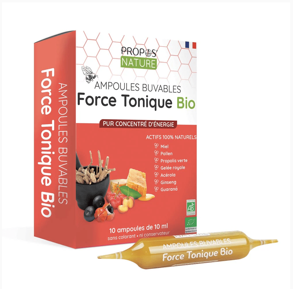 Force tonique ampoules buvables 10x10 ml BIO - Complément alimentaire BIO fabriqué en France - D.Crouzet