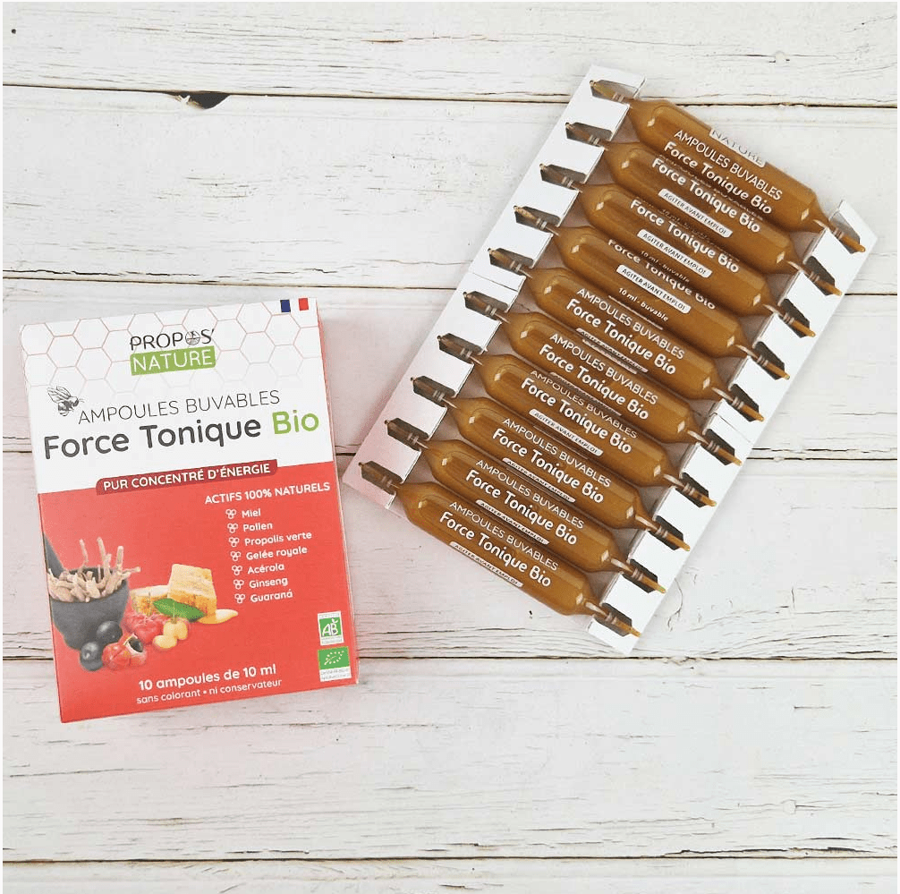 Force tonique ampoules buvables 10x10 ml BIO - Complément alimentaire BIO fabriqué en France - D.Crouzet