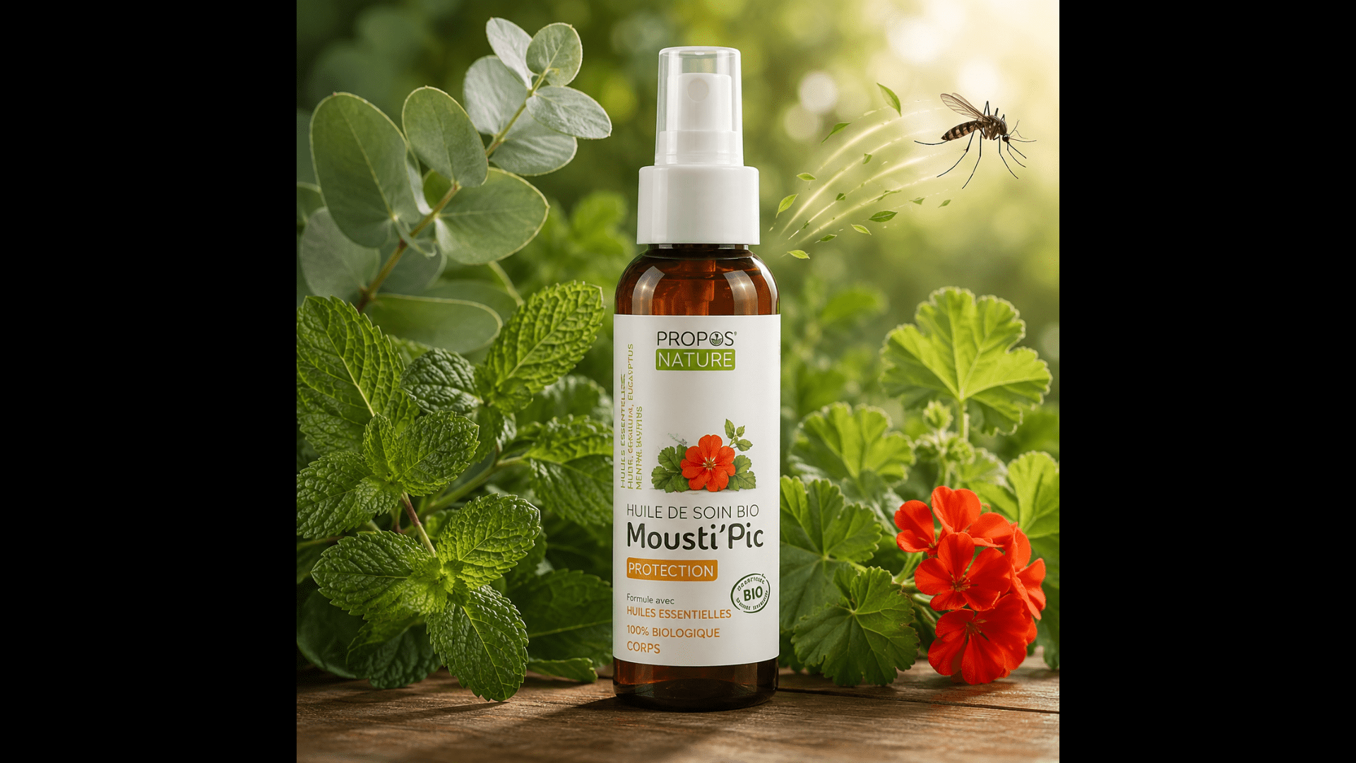 Huile de protection Mousti'pic BIO 100 ml - Fabriqué en France - Soin Corps BIO fabriqué en France - D.Crouzet