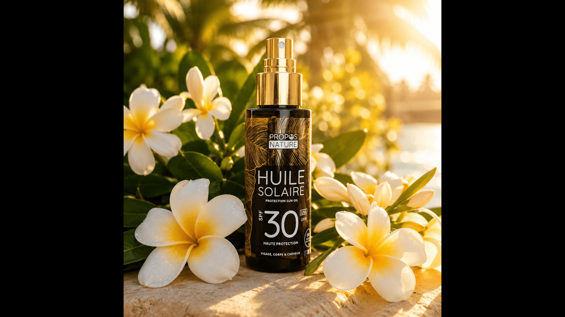 Huile Solaire haute protection SPF30 au Monoï BIO 100 ml - Fabriqué en France - Soin Corps BIO fabriqué en France - D.Crouzet