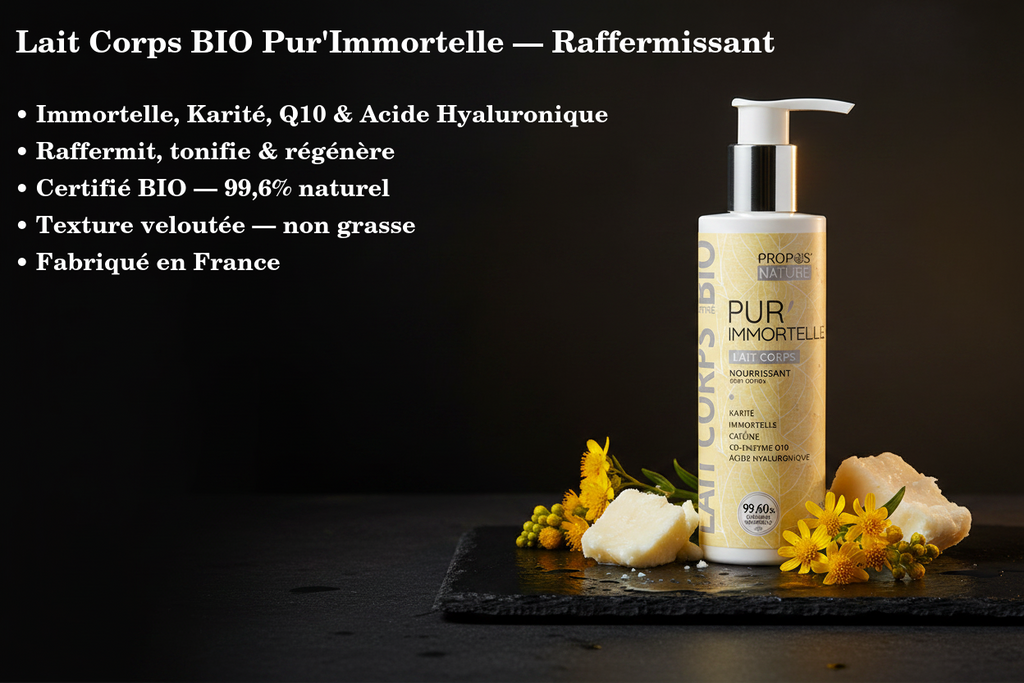 Lait Corps Raffermissant Pur'Immortelle BIO - Coenzyme Q10 - Caféine - 200ml