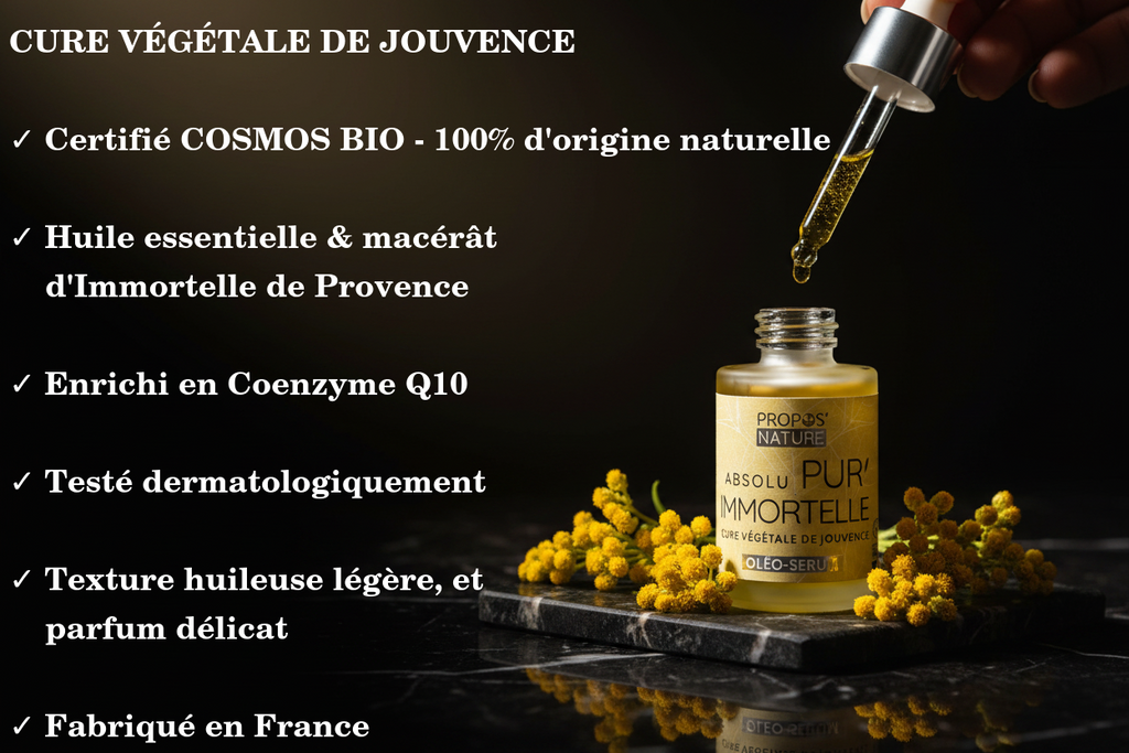 Oleo-siero Assoluto di Immortelle 30 ml BIO - Fabbricato in Francia