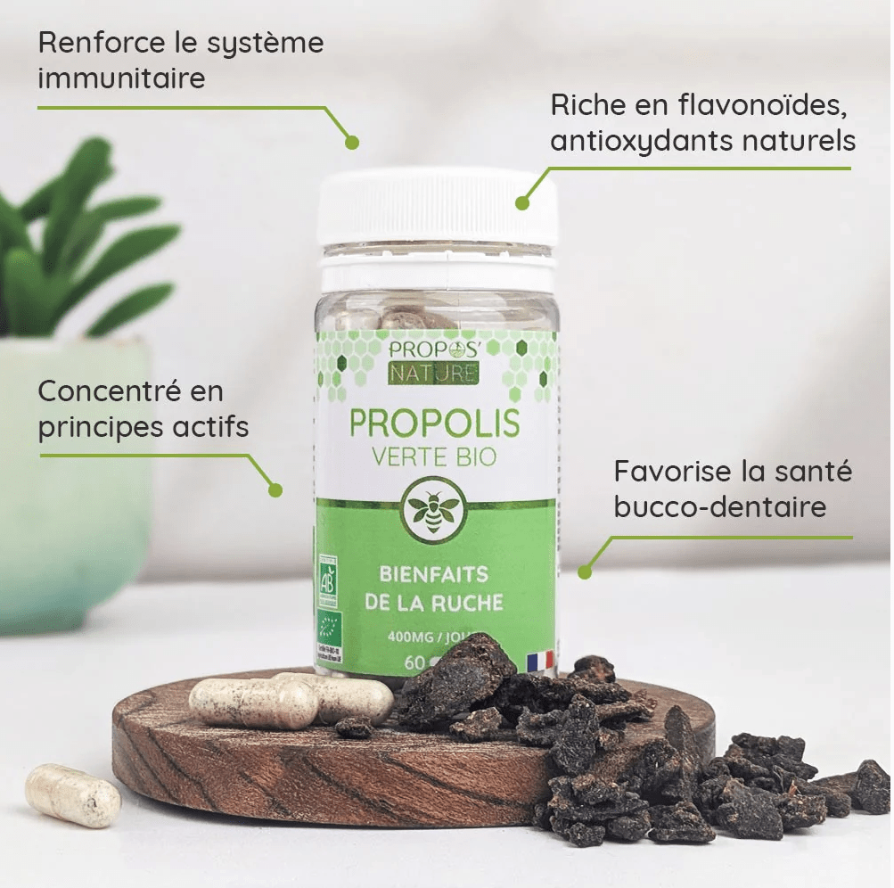 Propolis verte Bio en gélules - Immunité - Complément alimentaire BIO fabriqué en France - D.Crouzet