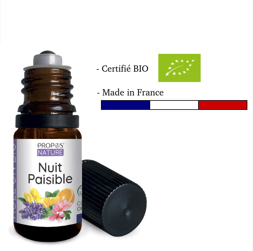 Roll-on aroma Bio Nuit paisible - Huiles essentielles BIO 5 ml - Fabriqué en France - Roll-on aromathérapie BIO fabriqué en France - D.Crouzet