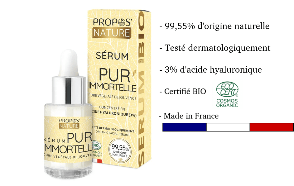 Sérum raffermissant Pur’Immortelle BIO 50 ml - Fabriqué en France - Soin visage BIO fabriqué en France - D.Crouzet